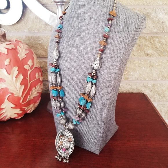 Boho Beaded Multi Strand Necklace - Picture 5 of 13